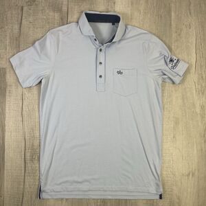 Greyson Polo Shirt Mens Medium Powder Blue Golf Palmetto Performance READ N